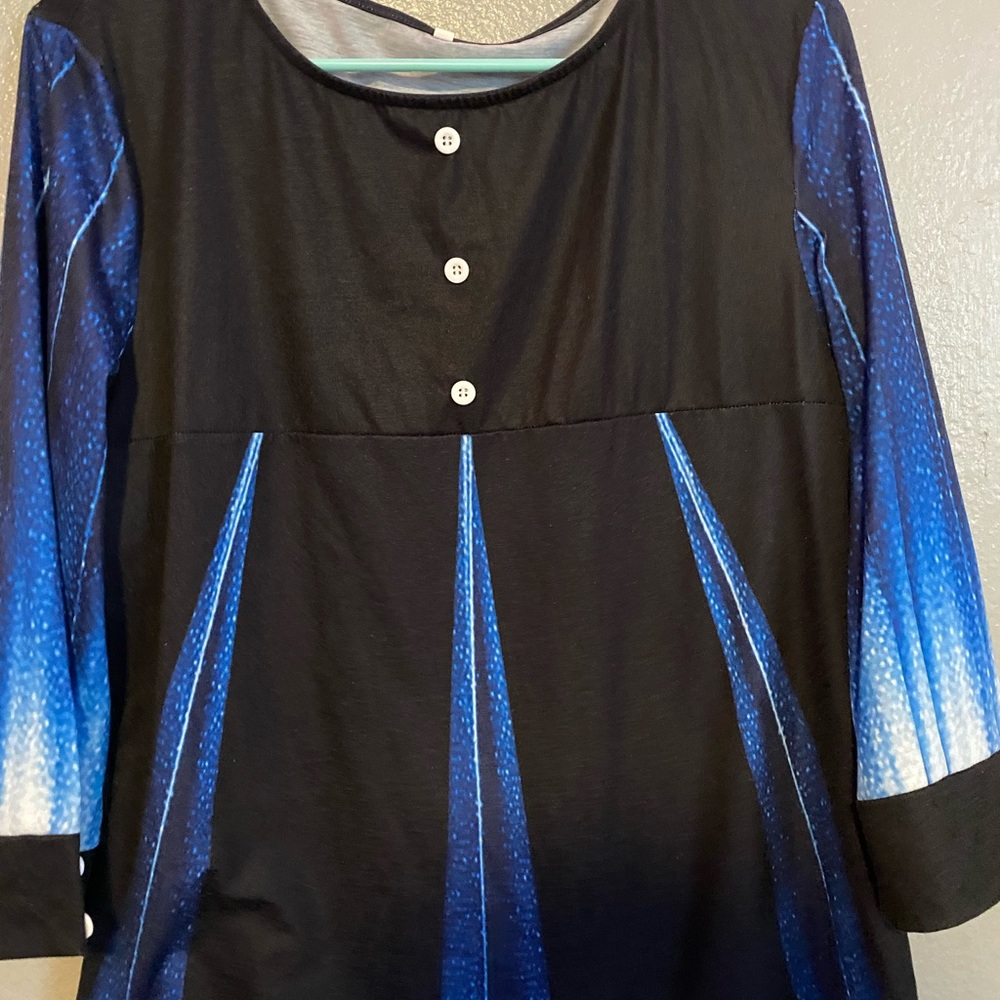A dark blue blouse